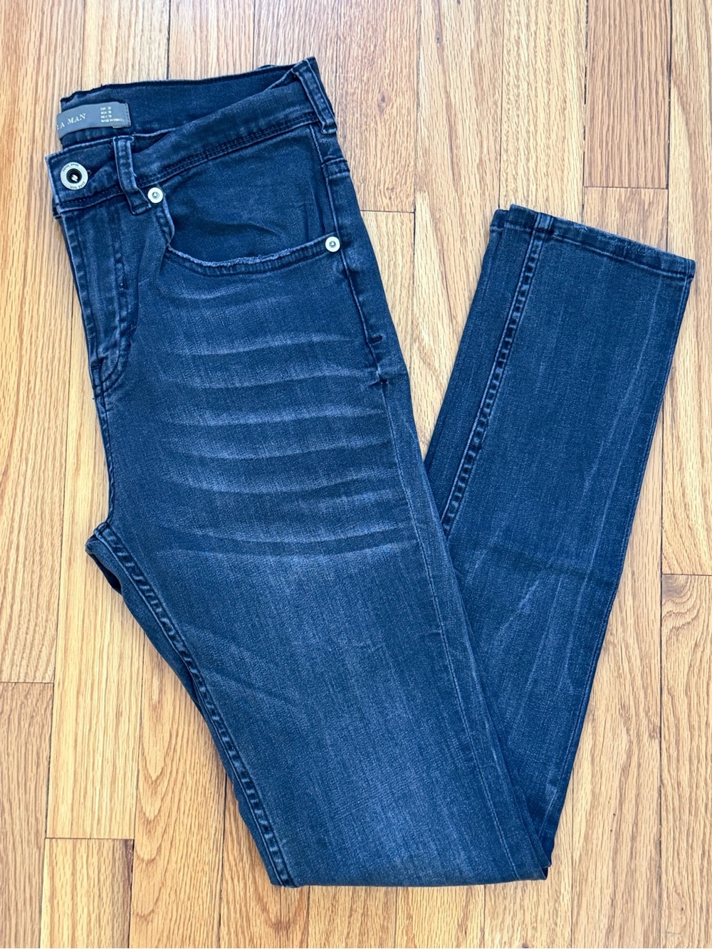Men’s ZARA Skinny Fit Denim Jeans - Black / Grey Washed - Size 30 - EUC!